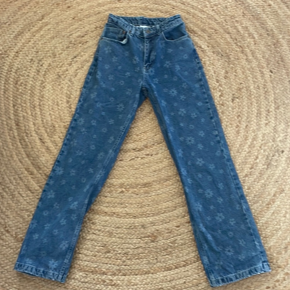 Ragged Priest flower straight leg jeans